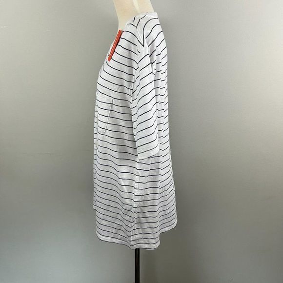 NWT JOE FRESH White Black Striped Crew Neck Tee (L)‎ - Picture 4 of 8